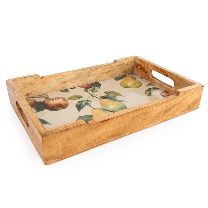 Candlelight Products Ltd – wholesale Decorative tray – Mango Wood Tray - Apples & Pears 1PK1
