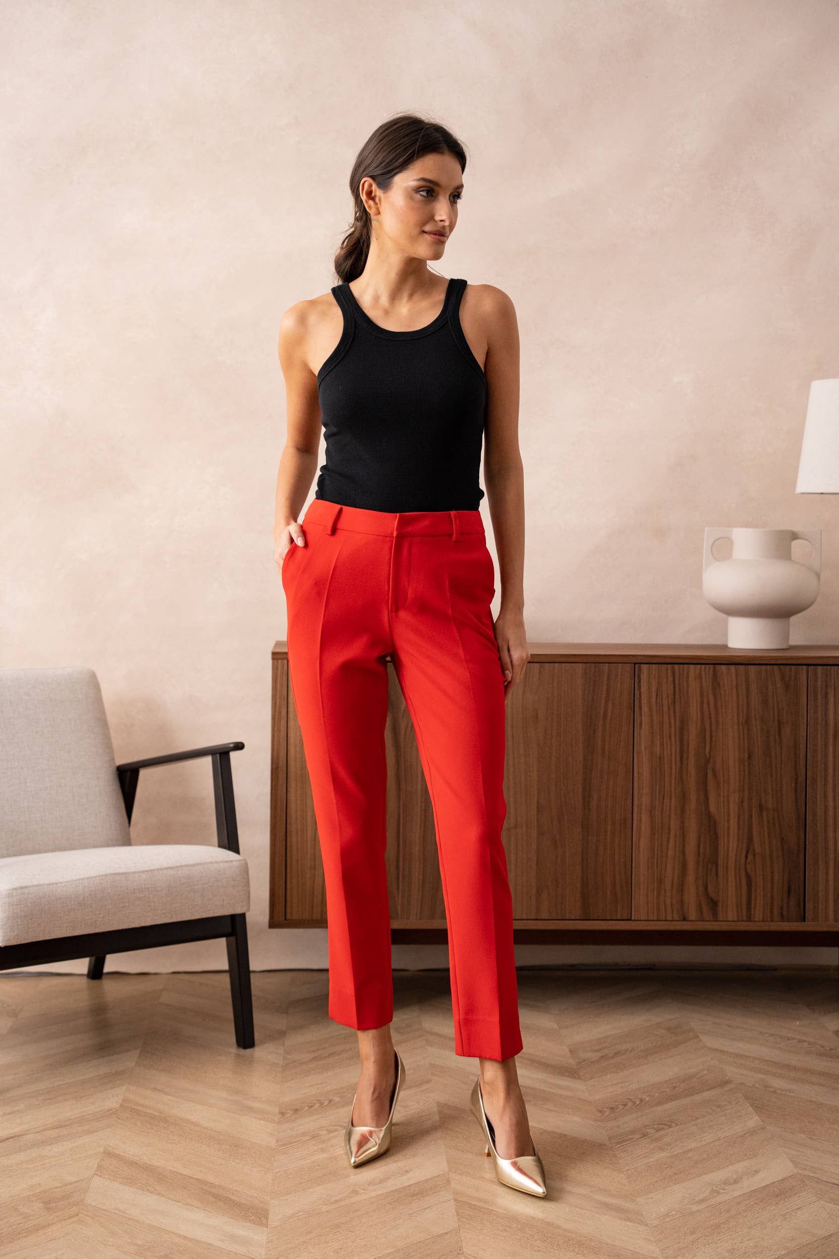 Attentif Paris – wholesale Pants – Women's – [Timeless] High-waisted cigarette pants15