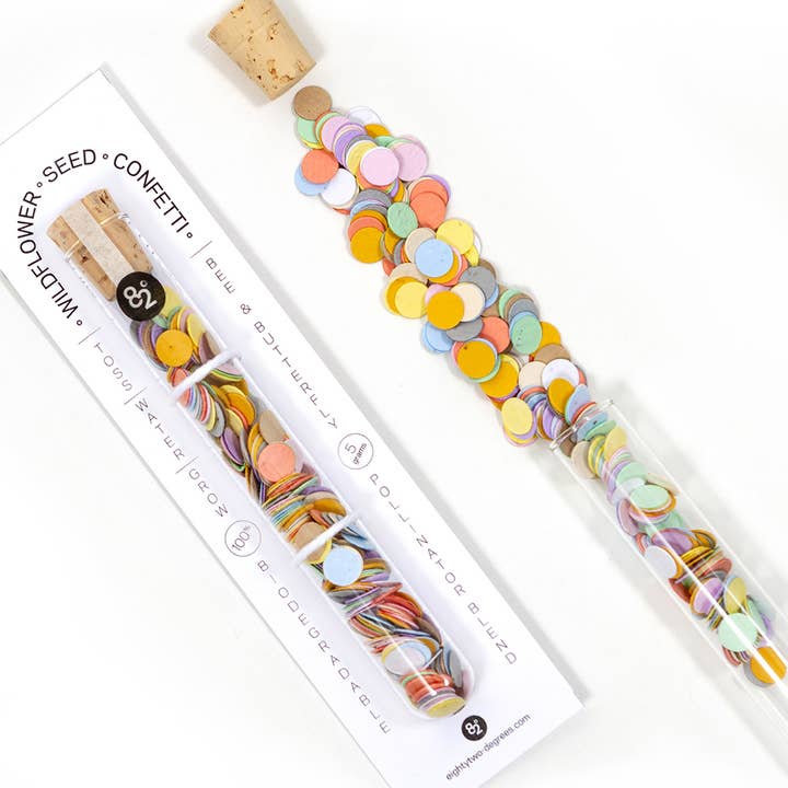Studio 82° - Vendita all'ingrosso Coriandoli - Flaconcino di coriandoli ai semi di fiori selvatici