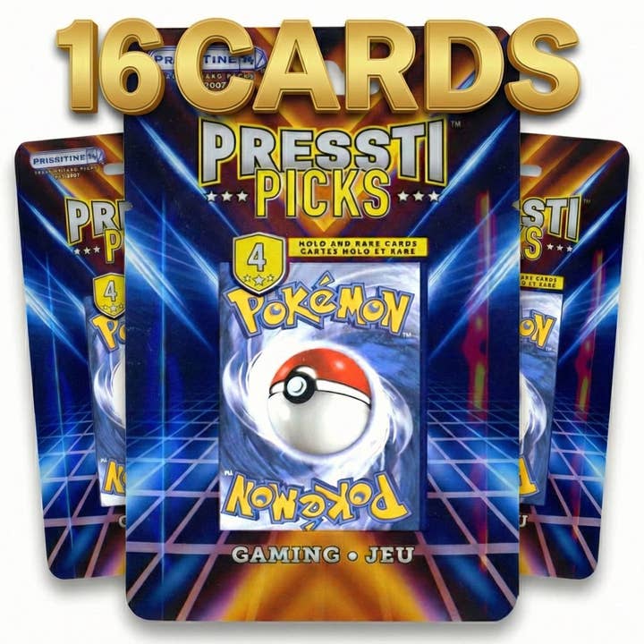4-pak Presstine Pokemon Presstipicks 4-korts pakker - i alt 16 kort for engroshandel hos Auction Clearance