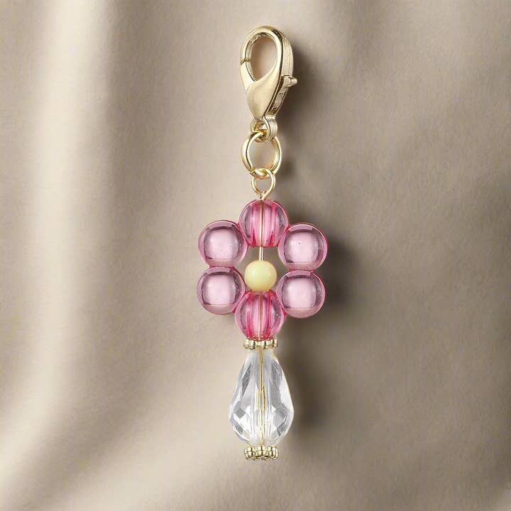 My Girl in LA - Wholesale Individual Charm/Pendant - Acrylic Flower Lobster Clasp Bag Charm1