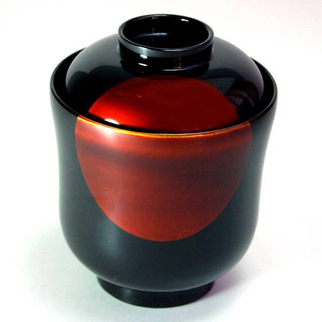 Small soup bowl, Sun and Moon sandalwood, lacquered for wholesale by Greeting Life America