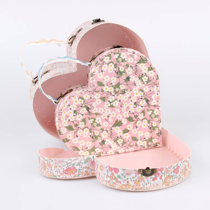 Meri Meri x Liberty Heart Suitcases for wholesale by Meri Meri