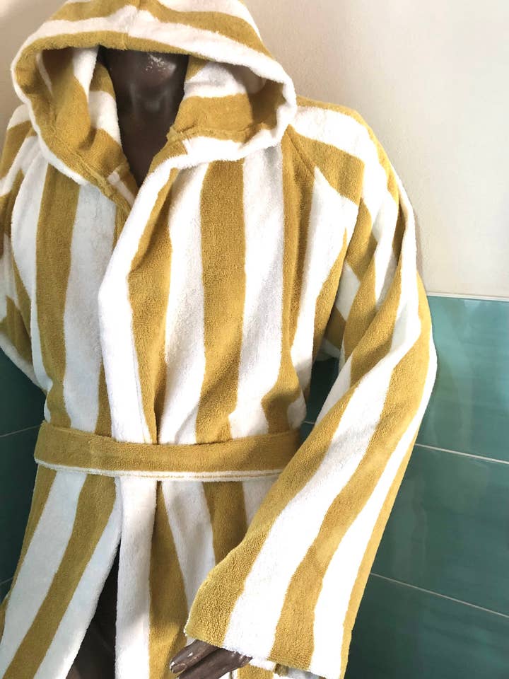 Journight by Totex - Wholesale Robe - Unisex - Striped bathrobe in 100% cotton1