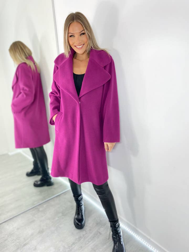 Amy & Clo Invogue - Wholesale Coat - Women's - HU6011 Oversized coat1