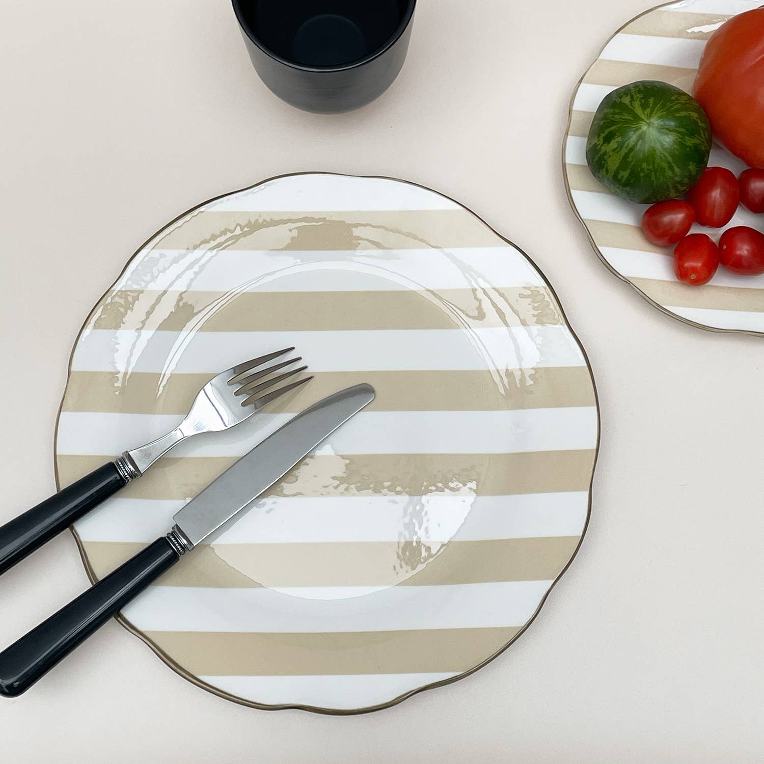 Opjet Paris - Wholesale Dinner Plate - Set of 4 beige trattoria flat plates D26.7cm1