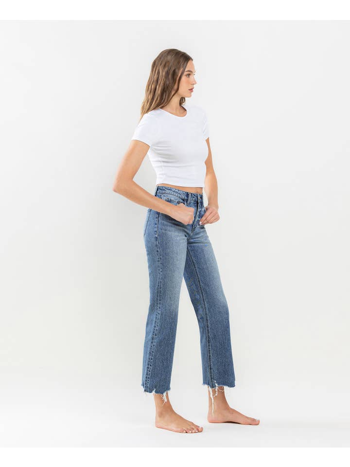 VICTORIOUS HIGH RISE WIDE LEG JEANS T6202 for wholesale on Faire