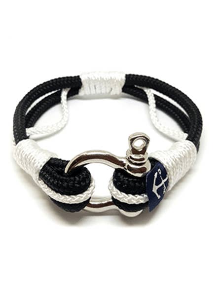 Bracelet nautique noir et blanc pour la vente par Bran Marion