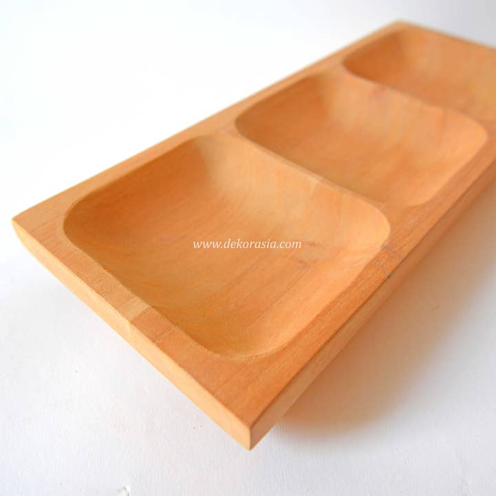 Dekor Asia Indonesia – wholesale Serving tray – Rectangular Tray with 3 Compartment, Wooden Serving Tray | Tableware | Free Shipping