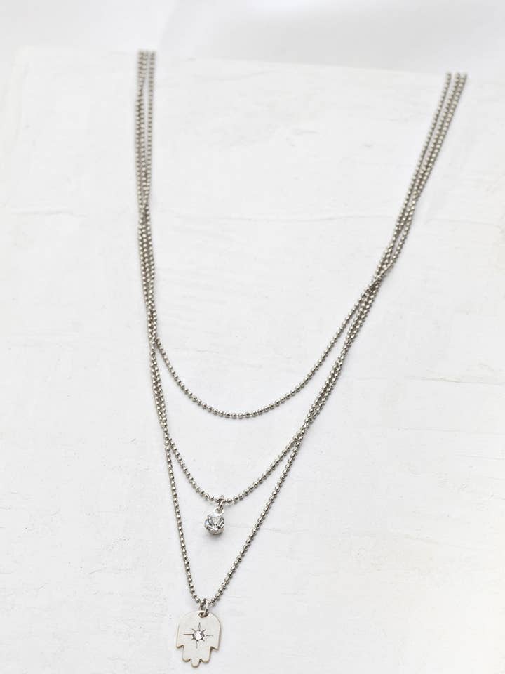 3 Layered Hamsa Necklace for wholesale by Shlomit Ofir Jewelry Design