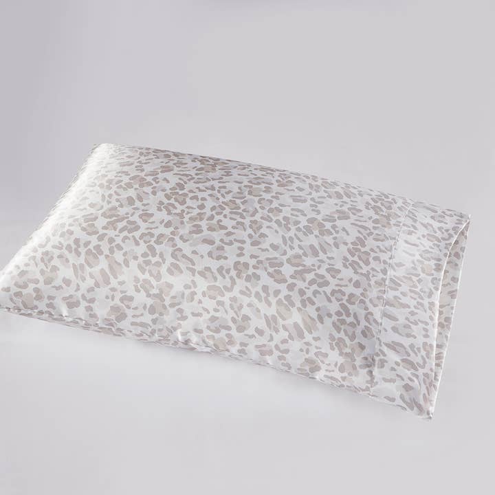 Olliix - Wholesale Bedding Pillowcase/Sham - Satin Luxury 2-Piece Pillowcases, Taupe Leopard5