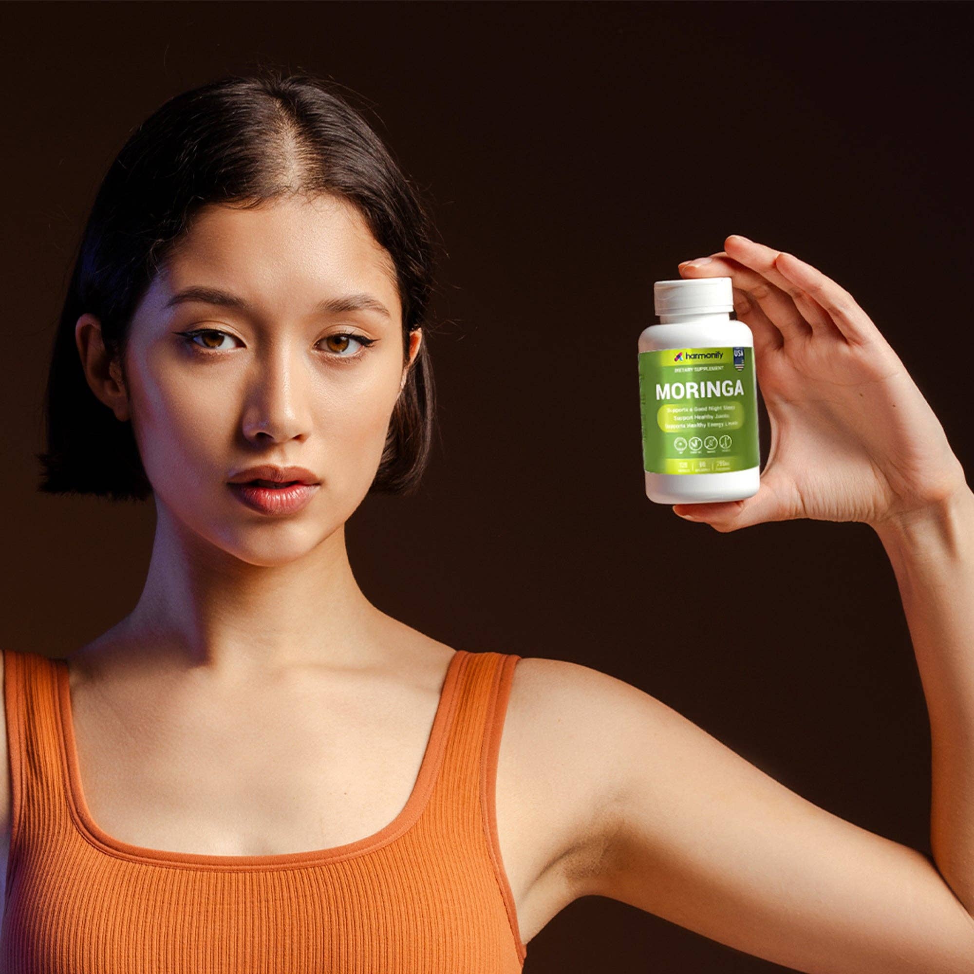 HARMONIFY – Großhandel Nahrungsergänzungsmittel/Vitamin zum Einnehmen – Moringa-Kapseln - Reines Moringa-Pulver - Unterstützt erholsamen Schlaf, Gelenkkomfort & gesunde Energielevel - 120 Moringa-Kapseln - Hergestellt in den USA, glutenfrei, gentechnikfrei7