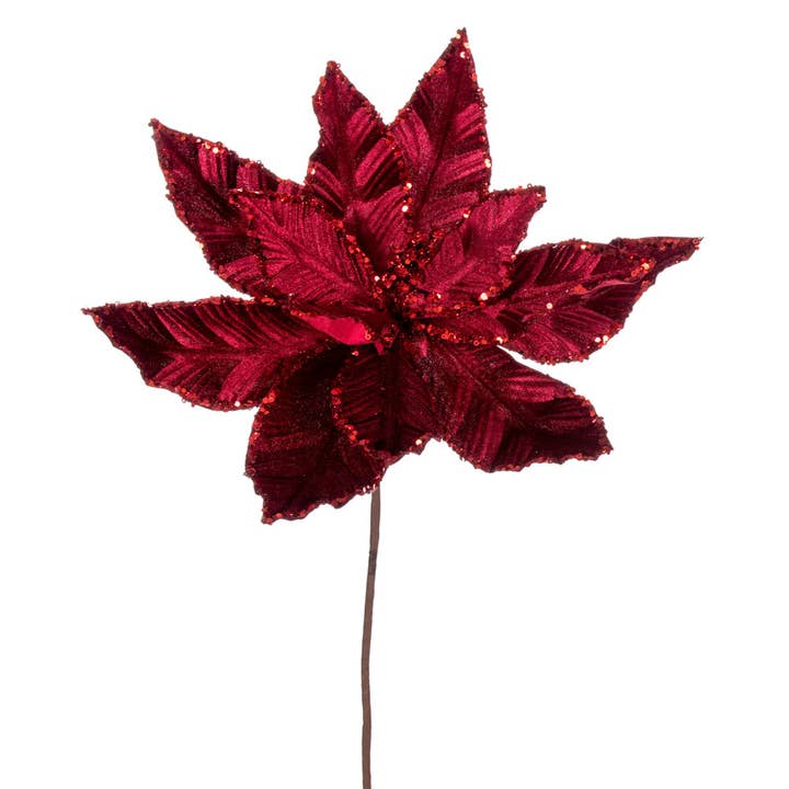 Vickerman 24" Burgundy Vlvt Seqn Trm Pnstta 3/Bag for wholesale by Vickerman