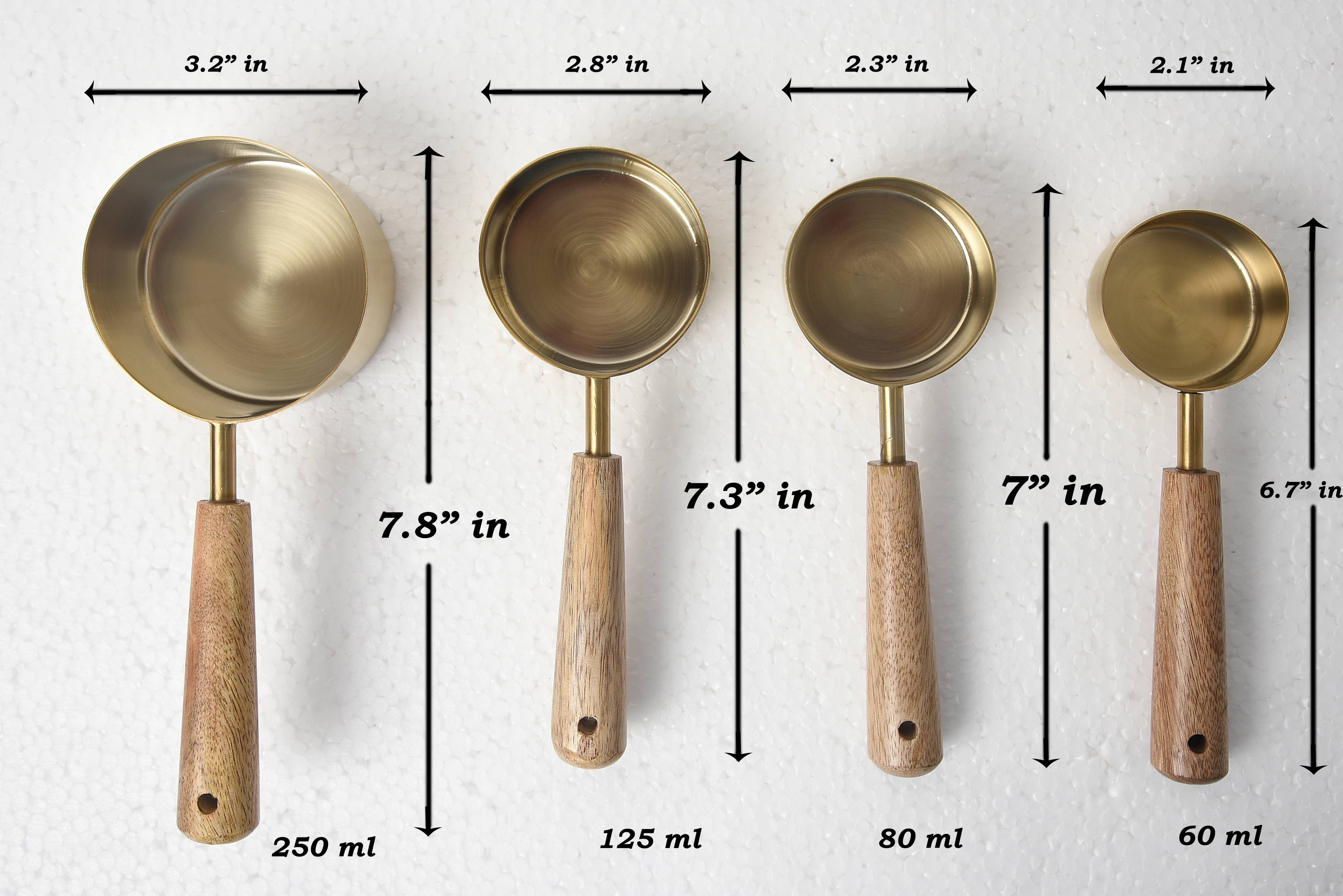 Rich Home Linens - Wholesale Measuring cup - Set of Four Measuring Cups - Brass Coated -Gifts5