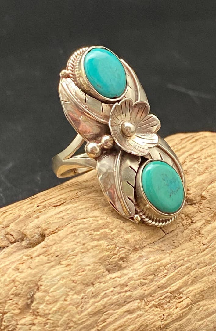 Third eye jewelry inc. - Wholesale Cocktail/Statement Ring - Turquoise ring, handcrafted, adjustable,floral ring, ethnic 1