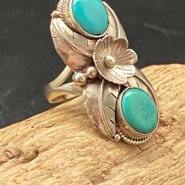 Third eye jewelry inc. - Wholesale Cocktail/Statement Ring - Turquoise ring, handcrafted, adjustable,floral ring, ethnic 1
