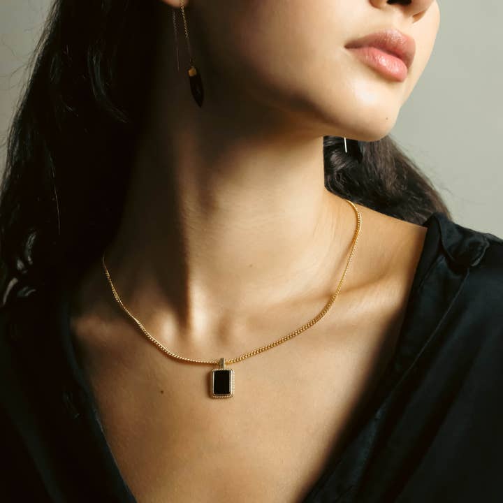 Daniela Janette - Wholesale Halskettinghanger - Zwarte onyx hanger ketting