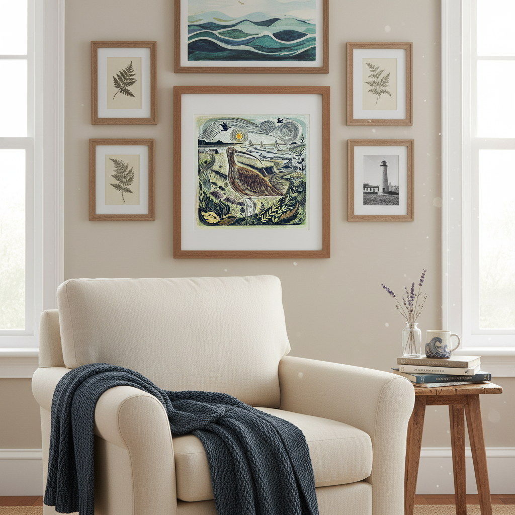 Jamie Poole – wholesale Art print – Eternal Whisperings (Curlew) 
 Limited Lino Print2