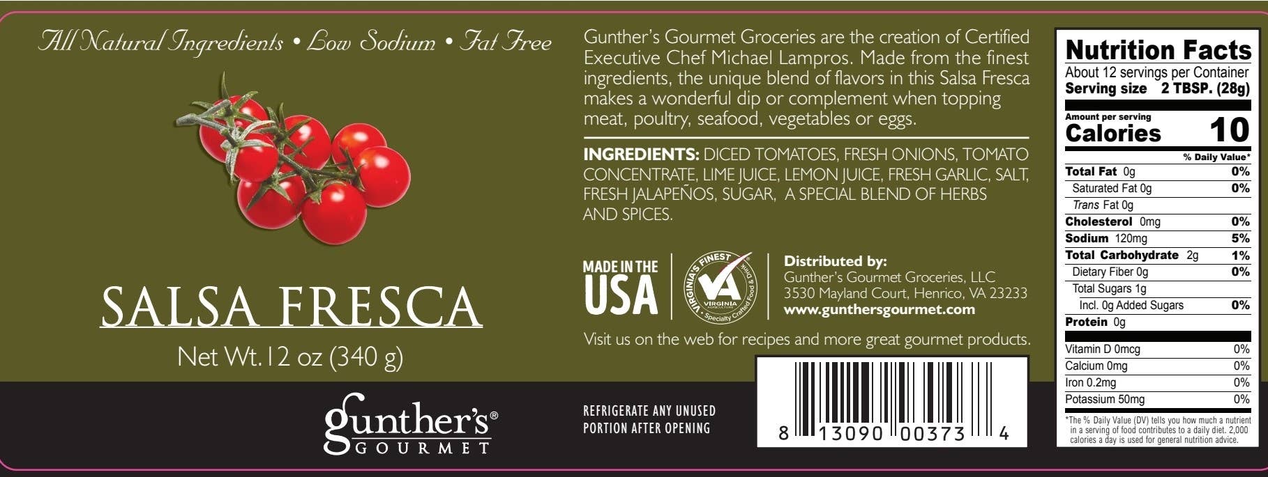 Gunther's Gourmet Groceries, LLC - Vente Salsa - Salsa Fresca4