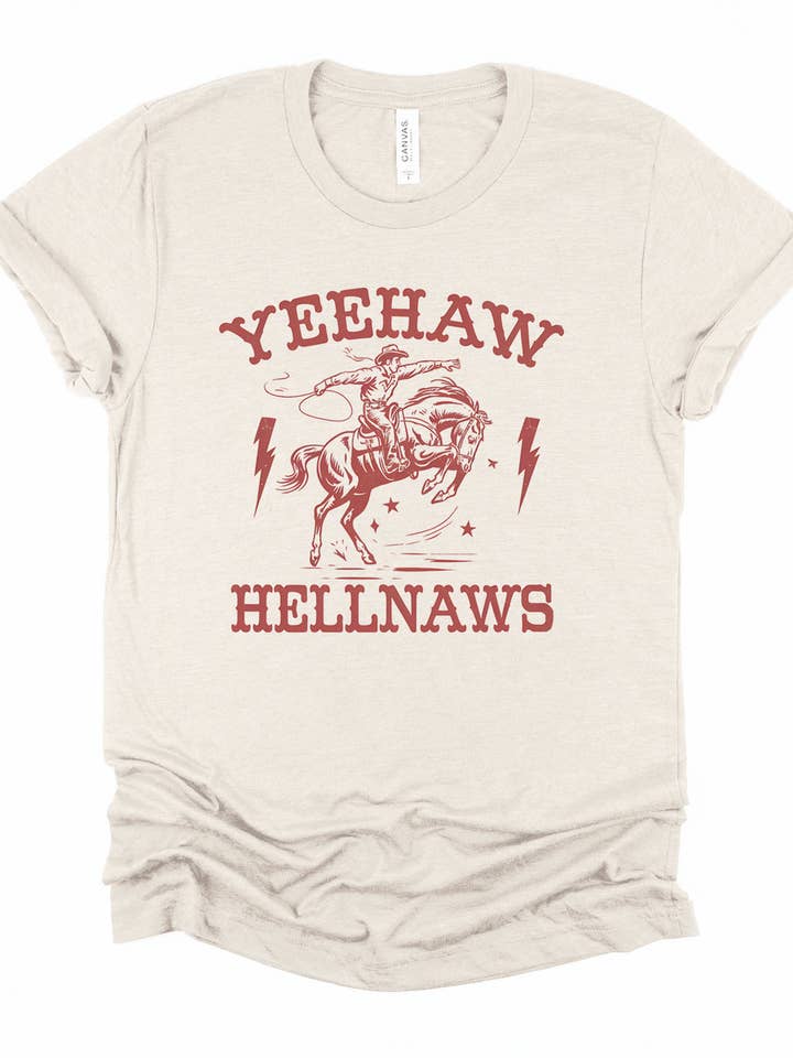 Yeehaws og Hellnaws Grafisk Kortærmet T-shirt for engroshandel hos Ink + Thread