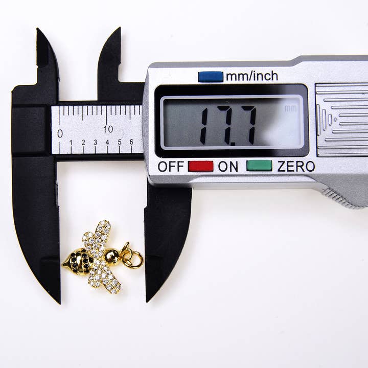 Beads Creation – Pendente/pingente individual por atacado – Pingente de Abelha Mini CZ Micro Pave.7