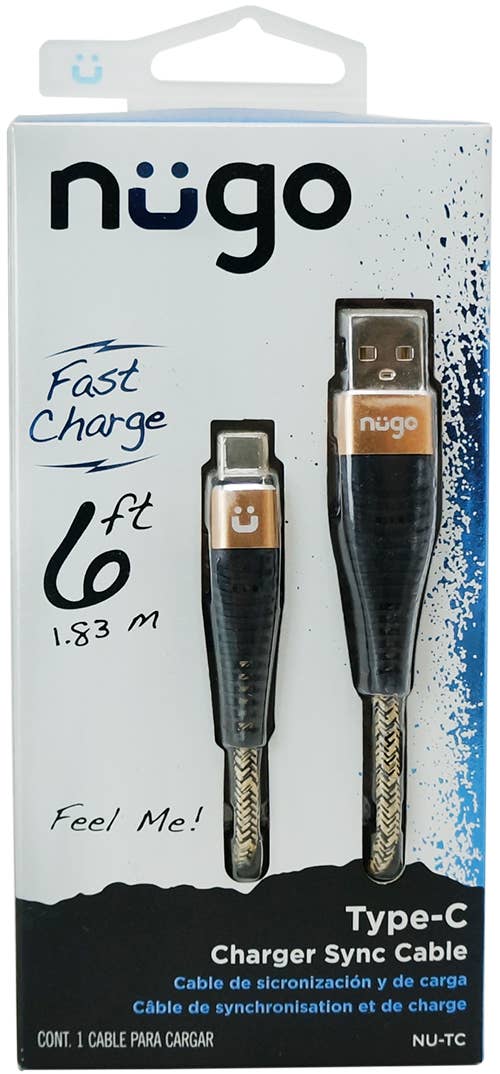 TYPE-C 6FT FAST CHARGE BRAIDED CABLE - CASE OF 12 for wholesale by iTech361