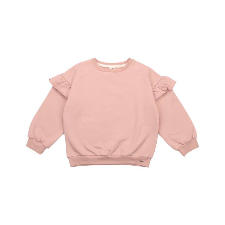 walkiddy – wholesale Sweatshirt - Kids – Cat Pink - Ruffle Sweatshirt