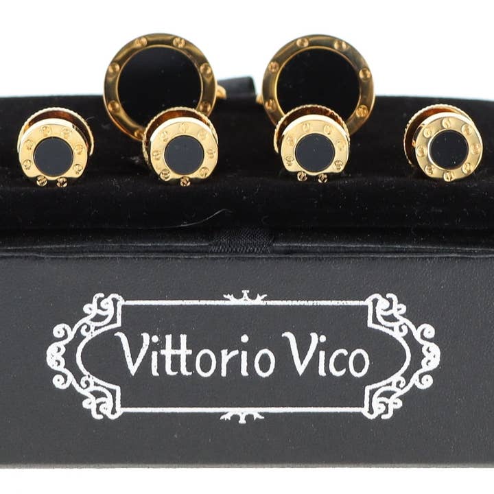Classy Cufflinks - Wholesale Cufflinks - Vittorio Vico Gold Cufflinks & Stud Sets by Classy Cufflinks
