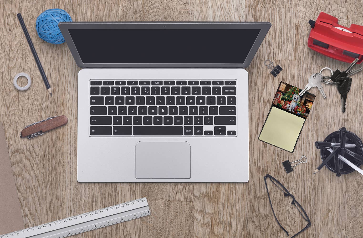 Caroline's Treasures - Wholesale Sticky notes - Chinese Crested Cozy Christmas Sticky Note Holder DAC26321