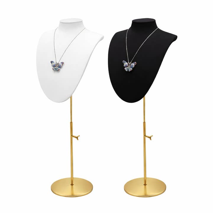 Justerbar smyckesbyst i vintagestil med guldbas 14" för wholesale av Zakka