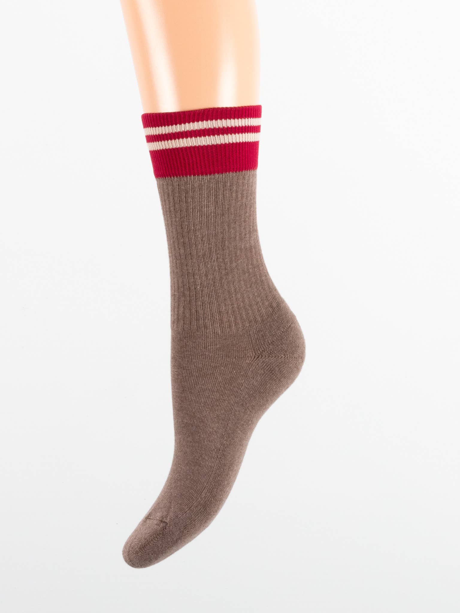 Calze Yemega – Großhandel Socken – Damen – Damen-Socken mit geripptem und gestreiftem Bund1