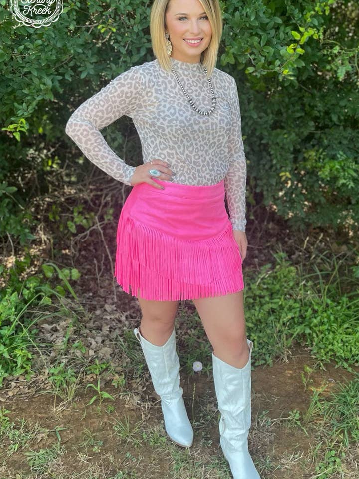 Sterling Kreek - Wholesale Skirt - Women's - FORT WORTH FRINGE SKIRT PINK9