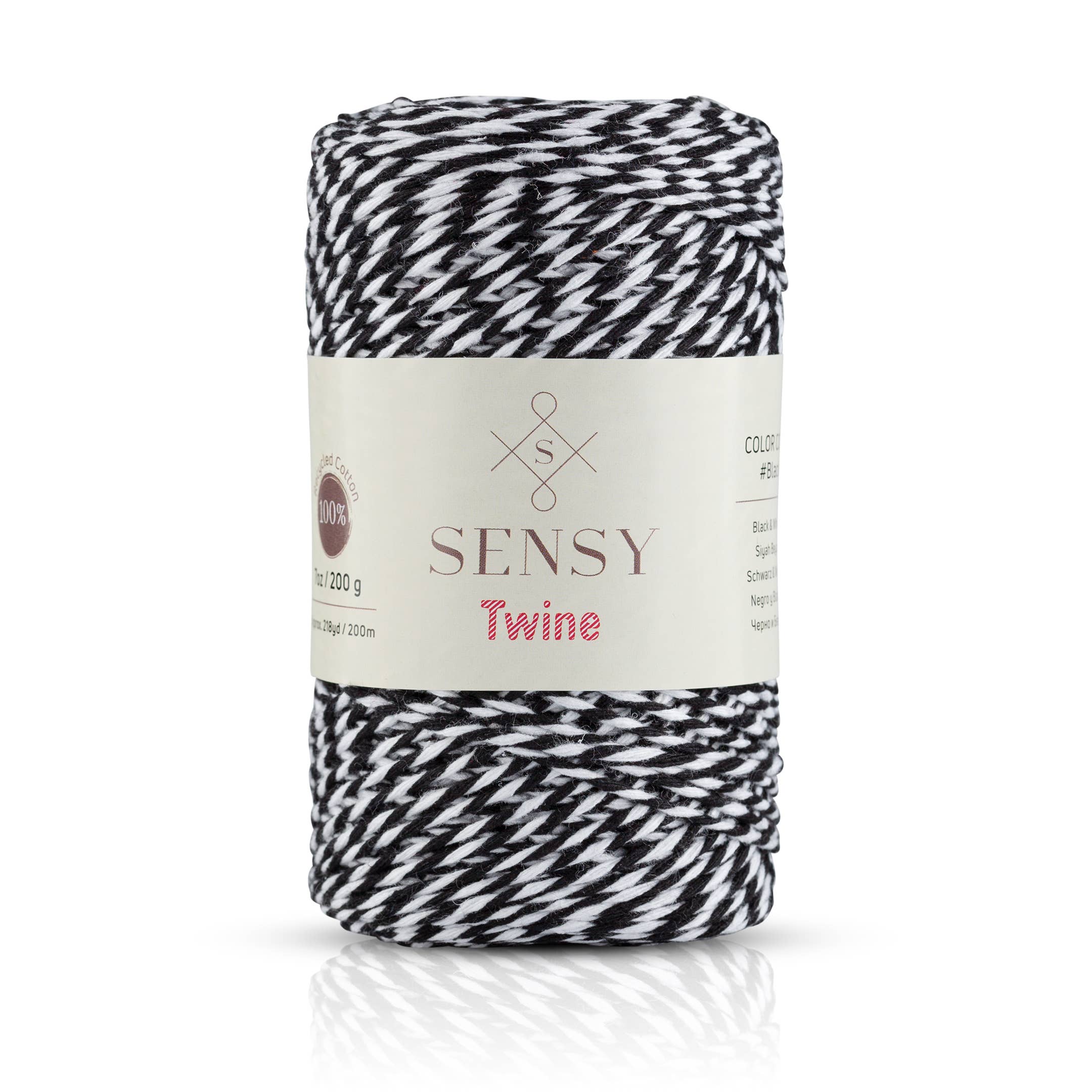 Sensy - Vendita all'ingrosso Spago - Sensy Premium spago a righe 100% cotone, 2 mm - 220 metri6