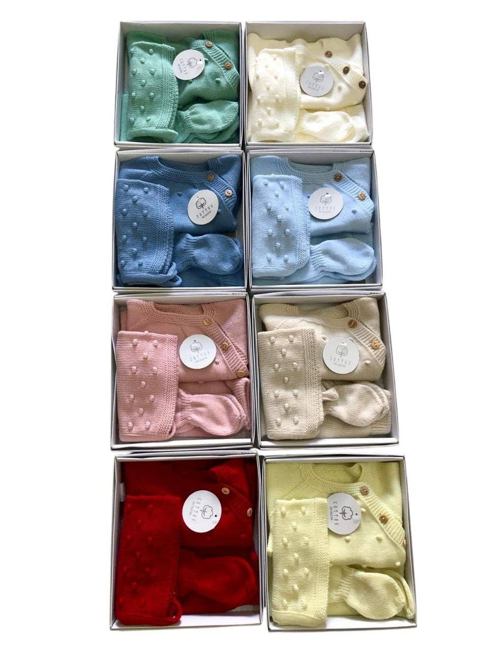 Cotton Socks - Wholesale Clothing Set - Baby - CT114 3-PIECE POPCORN SET 100% ACRYLIC0