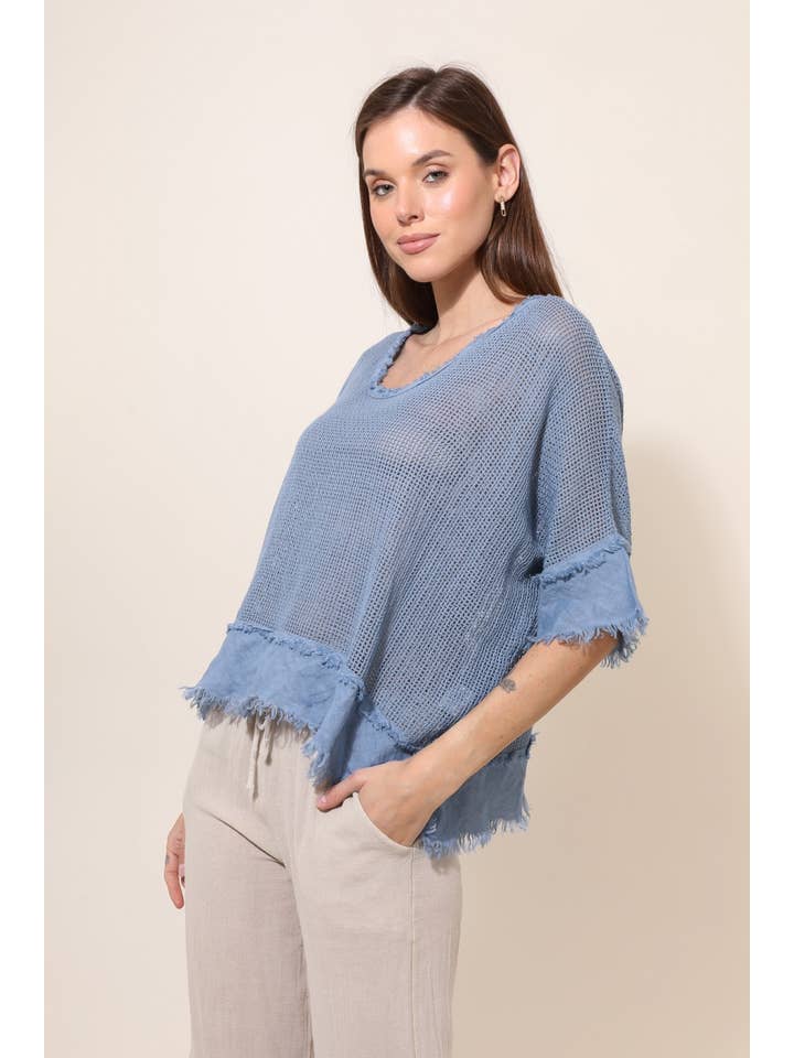 LINEN & COTTON HOUSE – Großhandel Bluse – Damen – TOP AUS BAUMWOLLSTRICK 23911 100 % BAUMWOLLE4