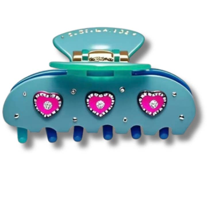 3 HEARTS LOVE BEAM CLAW HAIR CLIP for wholesale by Maddyloo