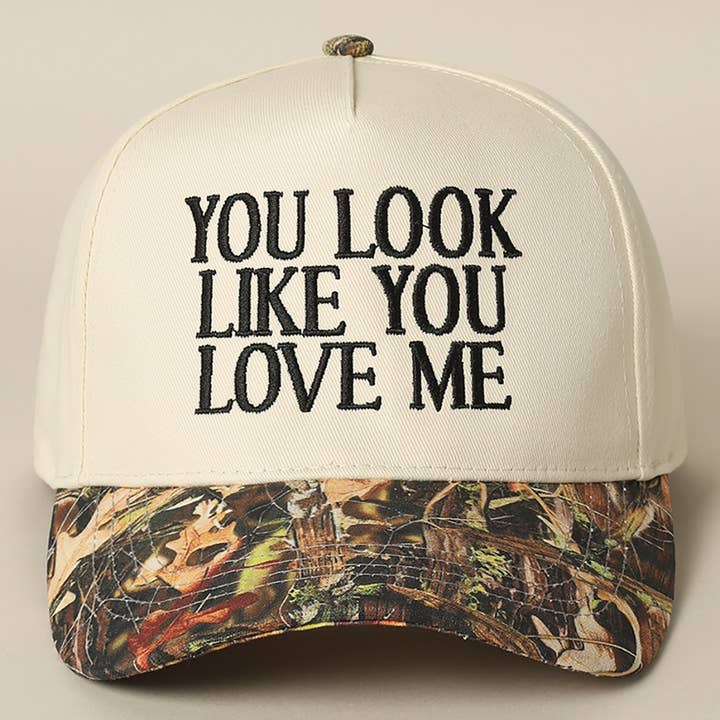 Fashion City - Wholesale Trucker Hat - Unisex - You Look Like You Love Me Embroidery Camo Trucker