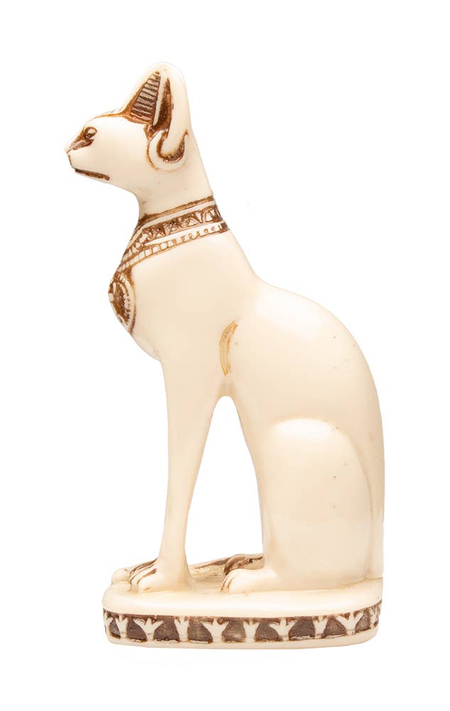 Discoveries, Inc. – Estatueta decorativa por atacado – Estátuas da Deusa Bastet - Gato Branco - Deusa Egípcia1
