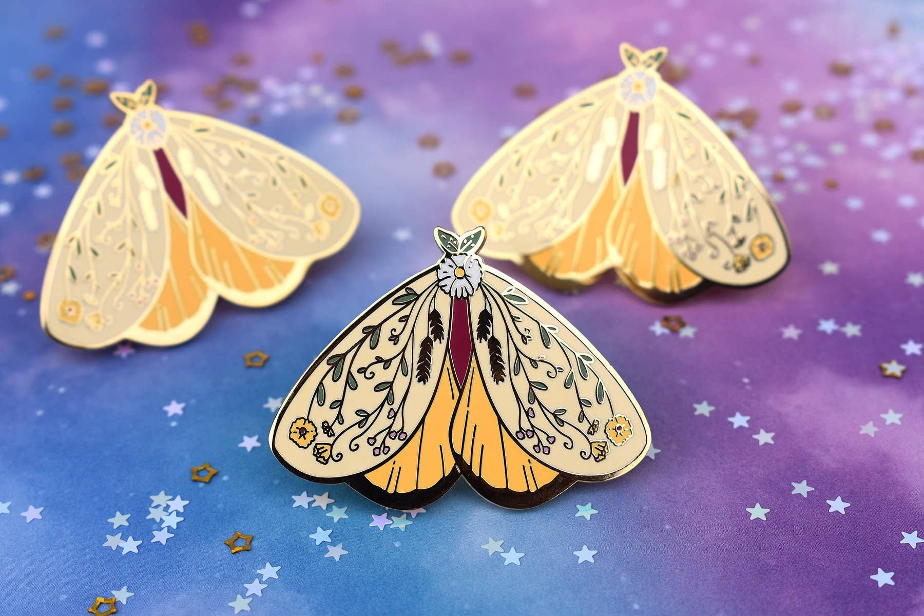 The Moonborn - Wholesale Lapel Pin/Button - Demeter Greek Mythology Olympian Goddess Moth Pin2