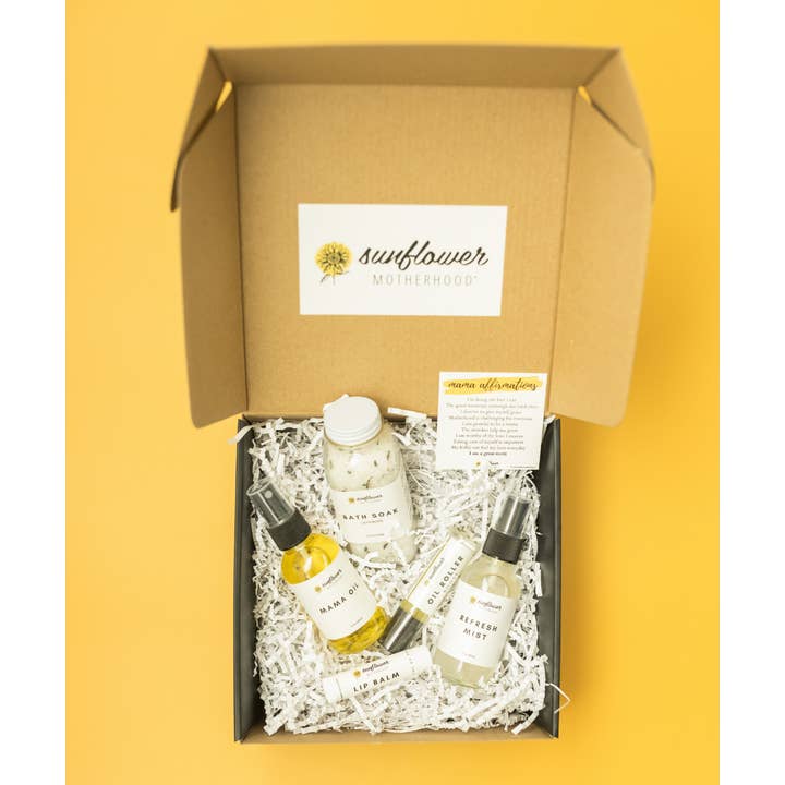 Sunflower Motherhood - Wholesale Bath & Body Set - Self Care Gift Box | Pampering Spa Kit Gift for New Moms