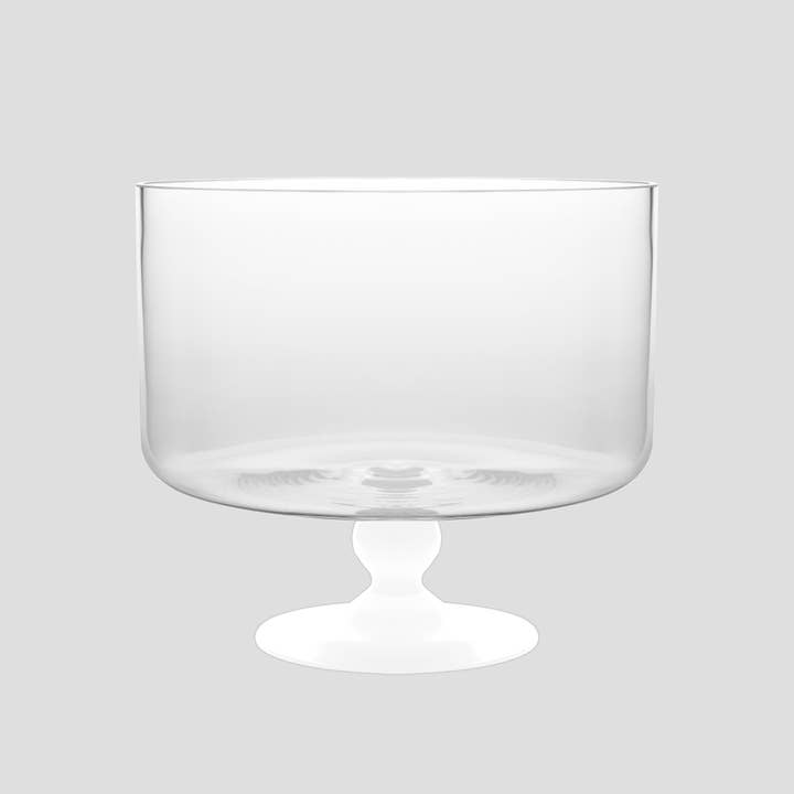Barski - Wholesale Bowl - Opal Trifle Bowl with White Foot, 9.2"D, 170 oz.1