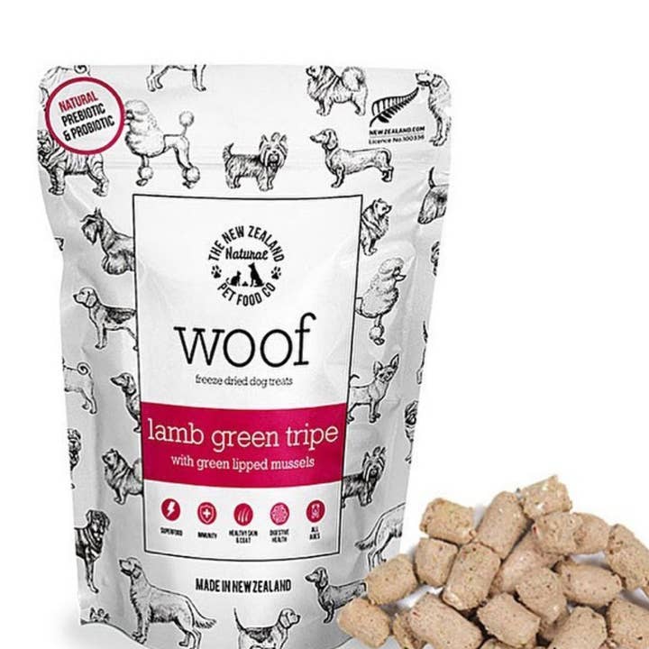 The New Zealand Natural Pet Food Co - Wholesale Pet Treats - Dog - Woof Lamb Green Tripe Topper 6.3oz5