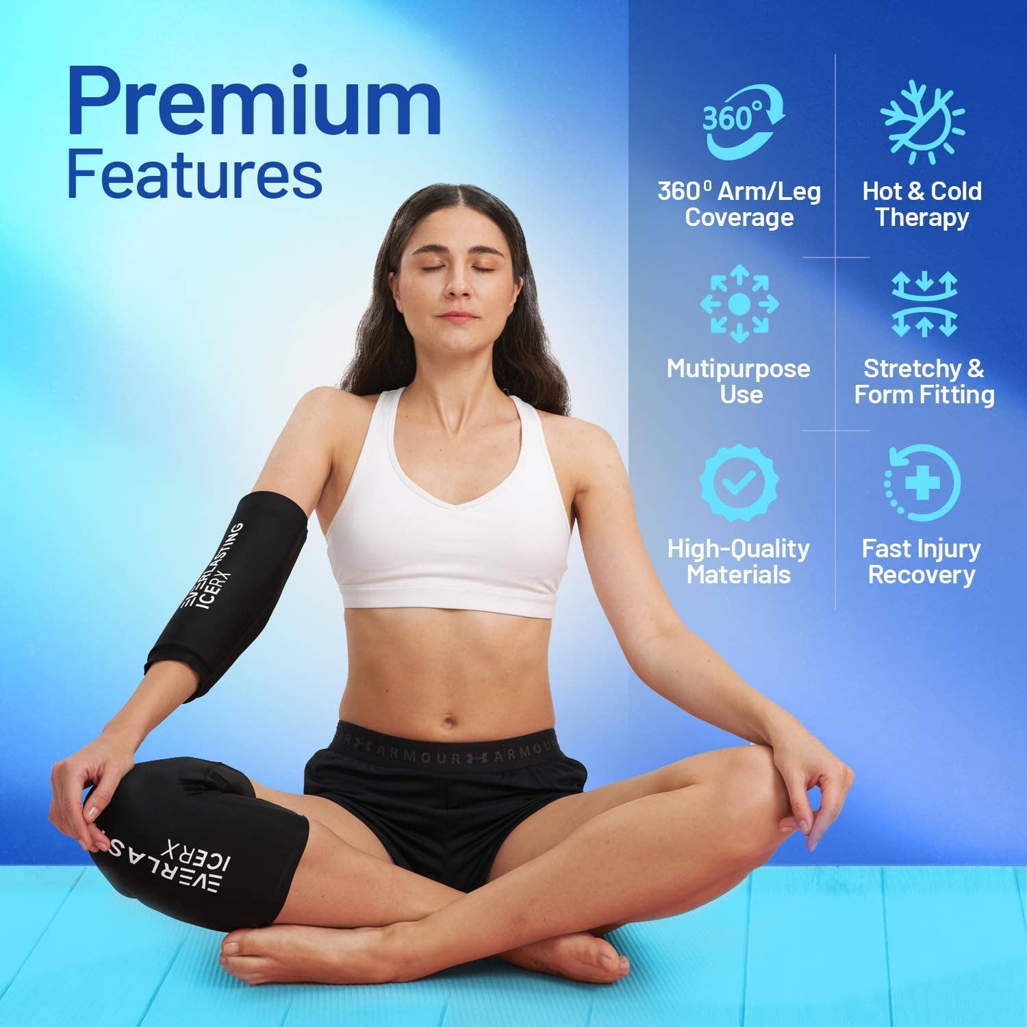 Everlasting Ice RX - Wholesale Hot/Cold Compress - EverlastingIce Knee Ice Pack Wrap Compression Sleeve for Injuries | Hot & Cold Therapy Ice Pack for Knee, 360° Coverage | Reusable for Knee, Elbow, Ankle, Wrist - XL1