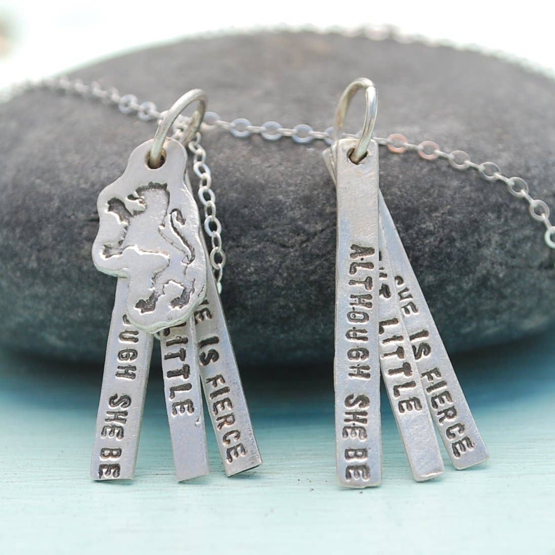 Chocolate and Steel - Wholesale Pendant/Charm Necklace - And though she be but little she is fierce - Shakespeare quote necklace9