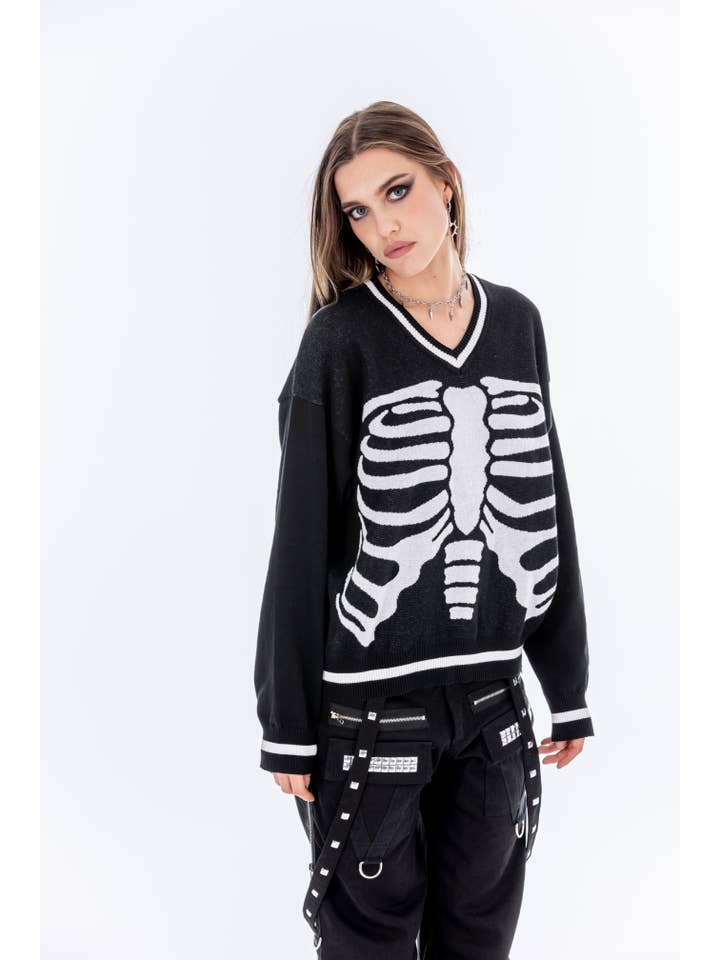 Alice’s Lips - Wholesale Knit Sweater - Women's - Skeleton Ribcage Sweater