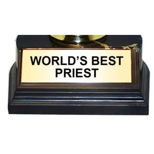 AAHS Enterprises - Wholesale Decorative Figurine - Trophy - World's Best Priest - Gold - (7 inches)1