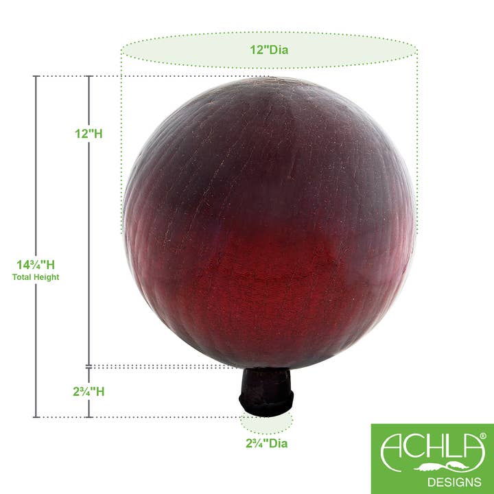 ACHLA Designs - Vente Bibelots/décorations d'extérieur - Globe d'observation de 12 po, rouge1