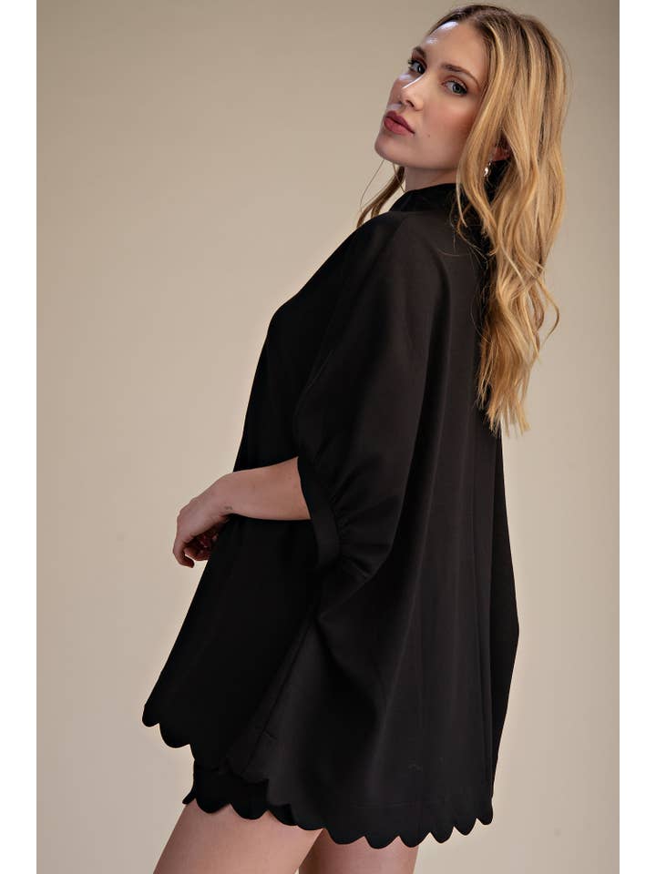 Glam - Wholesale Blouse - Women's - Scallop Neck Line Oversized Top15