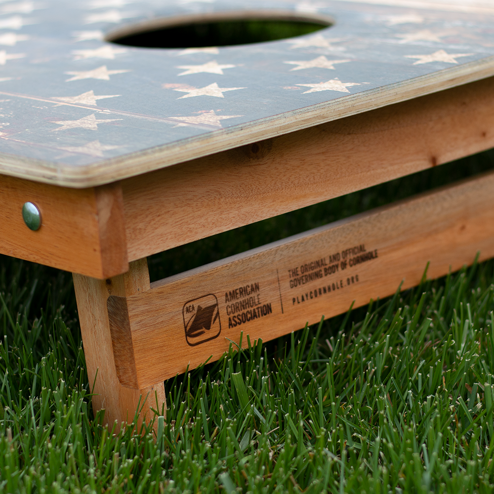 American Cornhole Association - Wholesale Cornhole - Rustic USA Flag Backyard 2300 Cornhole Boards2
