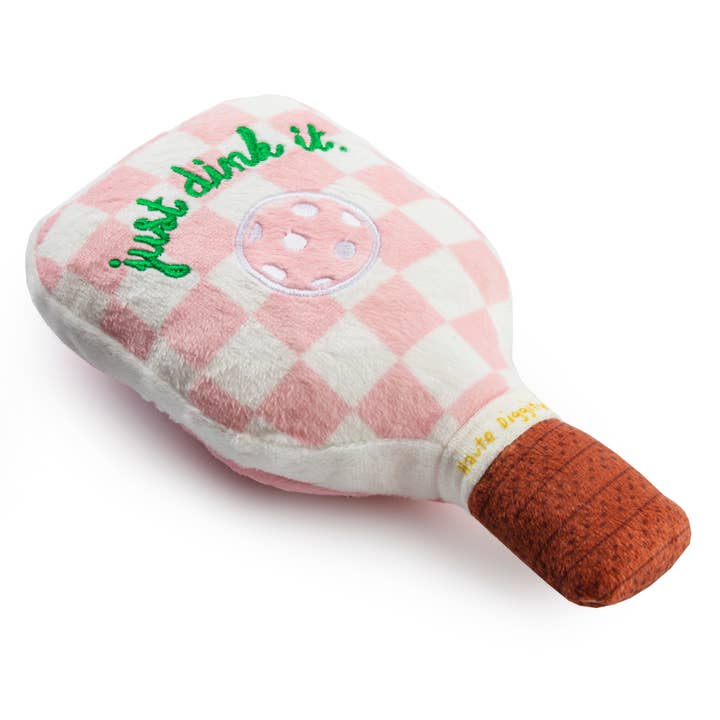 Haute Diggity Dog - Wholesale Pet Plush Toy - Dog - Pink Checker Pickleball Paddle by Haute Diggity Dog3